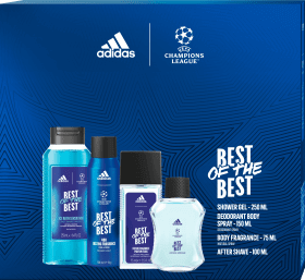 Adidas Set UEFA 9 after shave + gel de duș + deodorant + deodorant natural spray, 1 buc