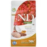 Hrana uscata cu prepelita si quinoa pentru pisici N&D Skin & coat, 1.5 kg, Farmina