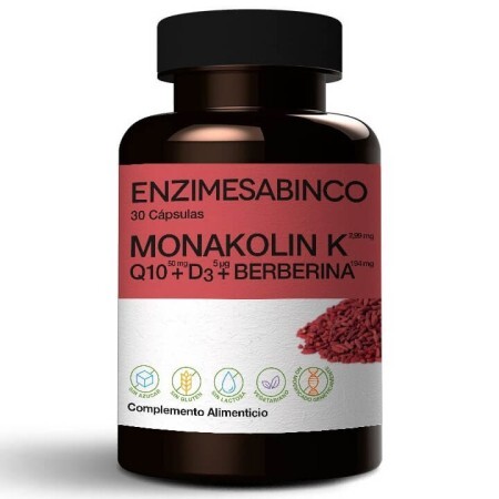 Monakolin K + Q10 + D3 + Berberina, 30 capsule, Enzime Sabinco