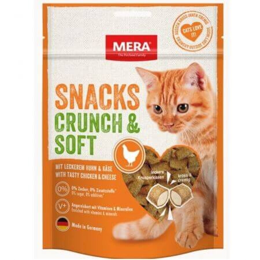 Snackuri cu pui pentru pisici Crunch Soft, 200 g, Mera