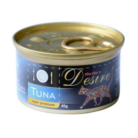 Hrana umeda cu ton pentu pisici Desire, 85 g, Miau Miau