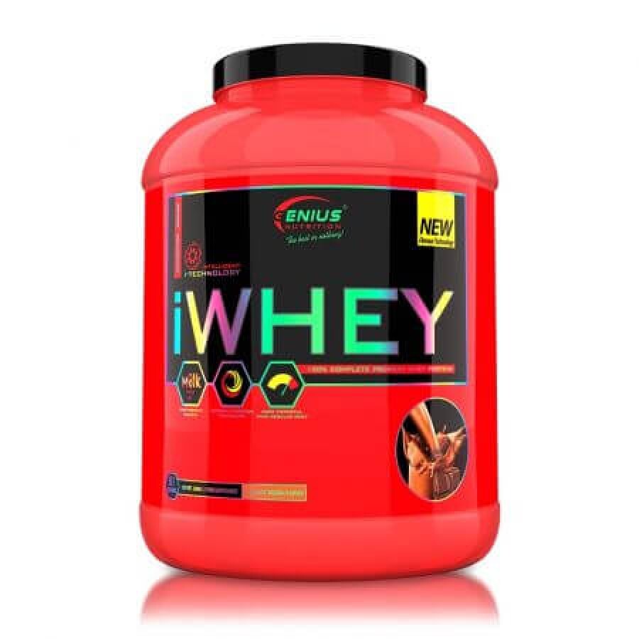 Pudra proteica cu aroma de ciocolata iWhey, 2000 g, Genius Nutrition