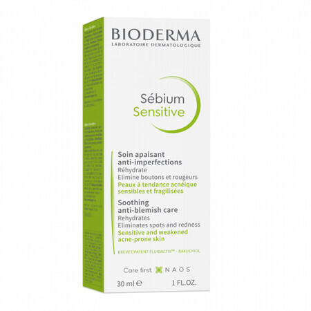 Bioderma Sebium Sensitive Soothing and Moisturizing Fluid for Acne Skin, 30 ml