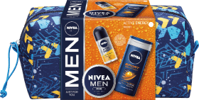 Nivea MEN Set cadou ACTIVE ENERGY cremă + roll-on + gel de duș, 1 buc