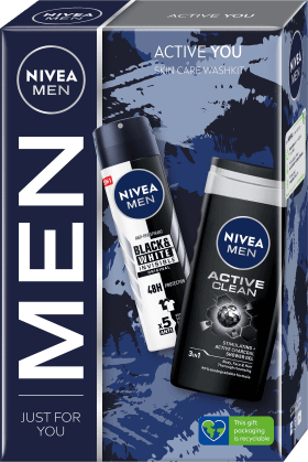 Nivea MEN Set cadou ACTIVE YOU gel de duș +deodorant spray, 1 buc