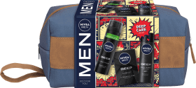 Nivea MEN Set cadou DEEP TRIO gel de ras + loțiune după ras + deo spray, 1 buc