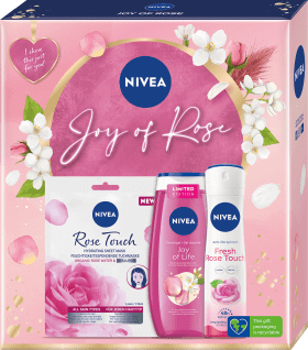 Nivea Set cadou Joy of Rose deodorant + gel de duș +mască, 1 buc