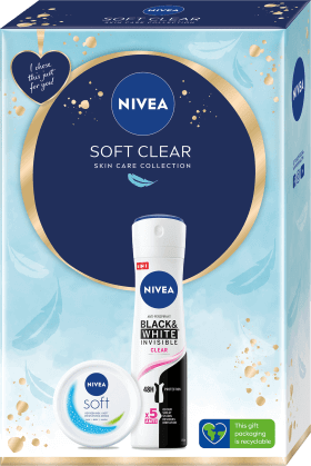 Nivea Set cadou SOFT CLEAR cremă + deodorant spray, 1 buc