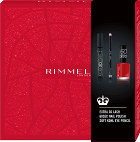 Rimmel London Set cadou Mascara EXTRA 3D LASH + Creion KOHL + Lac de unghii60SEC, 1 buc