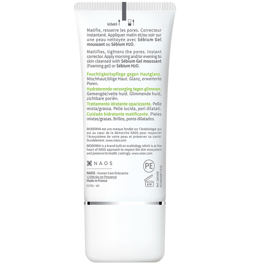 Bioderma Sebium Fluido Hidratante Matificante Mat Control, 30 ml 