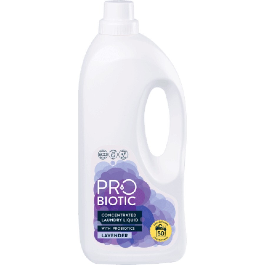 Probiosanus Detergent pentru rufe lavandă cu probiotice 50 spălări, 1,5 l