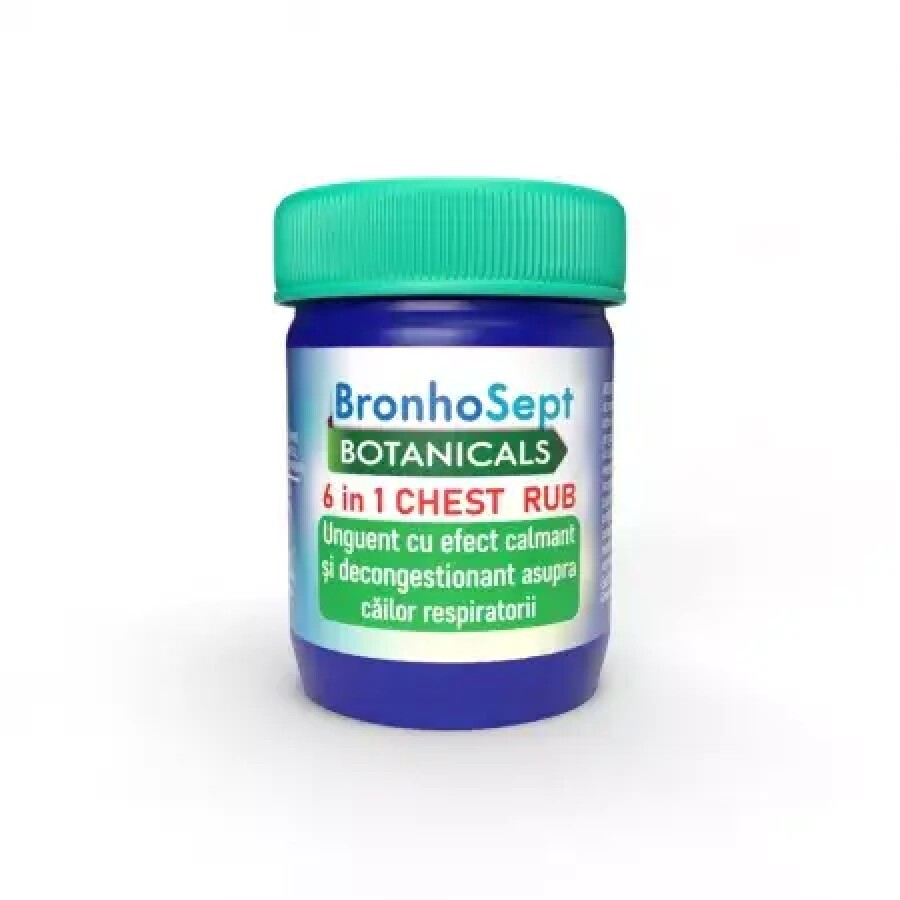 Unguent Chest Rub Decongestionant BronhoSept, 25 g, Justin Pharma