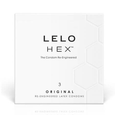 Prezervative din latex natural Original, 3 bucati, Lelo Hex