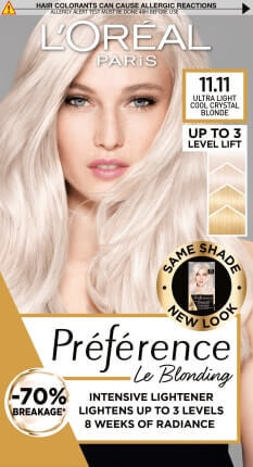 Loreal Paris Preference Vopsea permanentă Le Blonding 11.11 blond ultra deschis cu reflex cenușiu, 1 buc