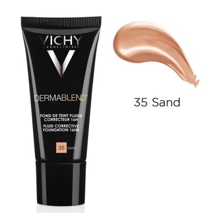 Vichy  DermaBlend Fond de ten corector cu acoperire 16 ore, Nuanța 35 Sand, 30 ml
