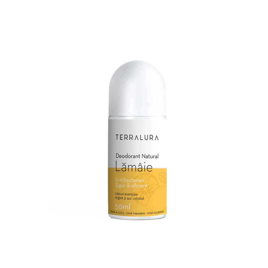 Deodorant Natural Roll-on cu aroma de lamaie, 50 ml, Terralura