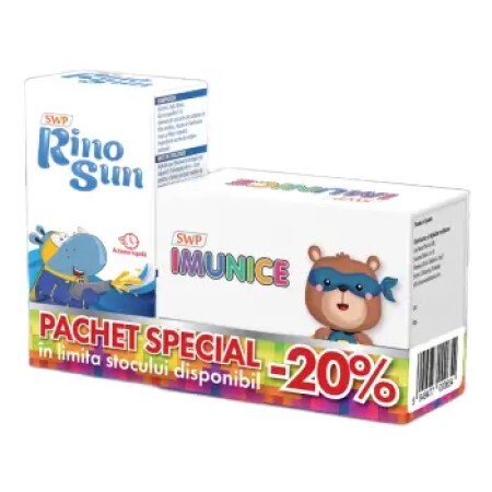 Pachet Imunice, 30 plicuri + RinoSun, 20ml, Sun Wave Pharma