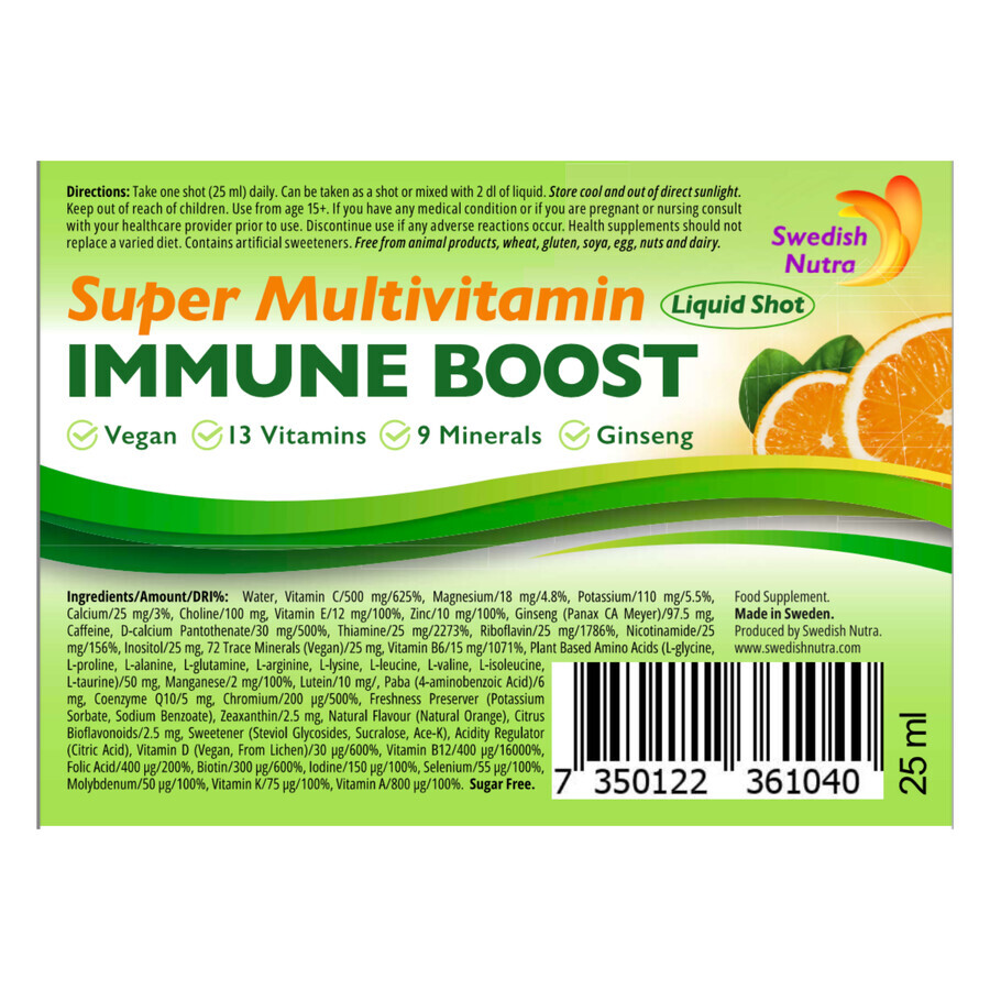 Immune Boost Complex, 30  fiole, Swedish Nutra