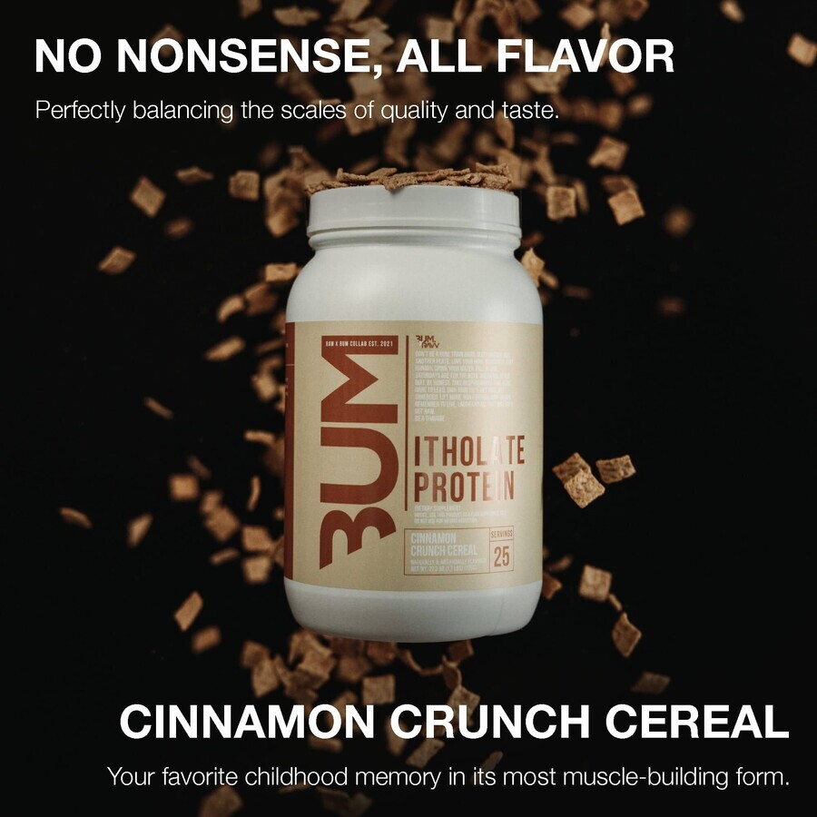 Cinnamon Crunch Cereal Cbum Series Itholate Protein Powder Whey Isolate met smaak, 775 g, Raw Nutrition