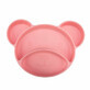 Farfurie compartimentata din silicon Bear, +6 luni, Pink, Canpol Babies