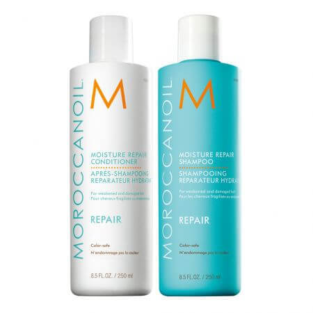 Pachet pentru repararea parului Sampon+Balsam, 250+250 ml, Moroccanoil