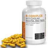 B-complex cu Choline, Inositol si PABA, 100 capsule, Bronson Laboratories