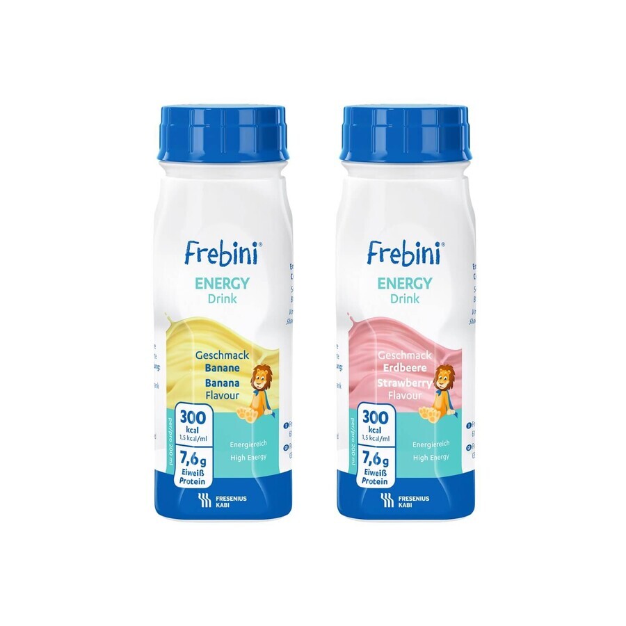 Frebini Energy băutură energizantă cu aromă de căpșuni, 200 ml, Fresenius Kabi