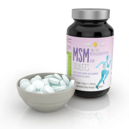 MSM Bio, 500 mg, 200 de tablete, Maya Gold