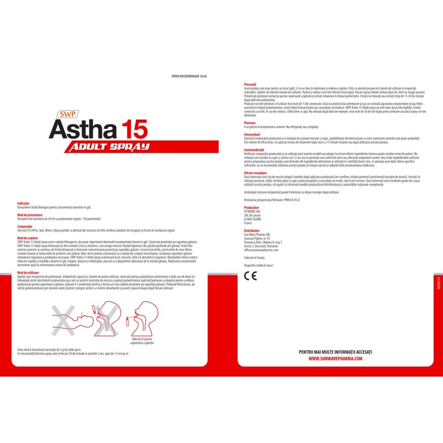 Astha 15 Adult Spray, 30 ml, Sun Wave Pharma