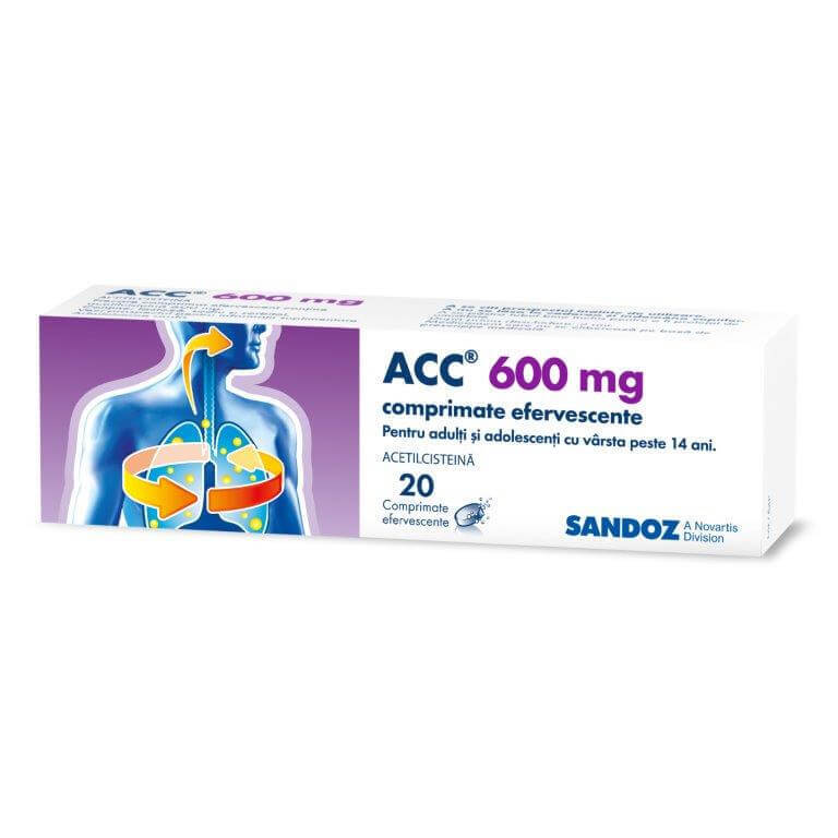 ACC, 600 mg, 20 comprimate efervescente, Sandoz