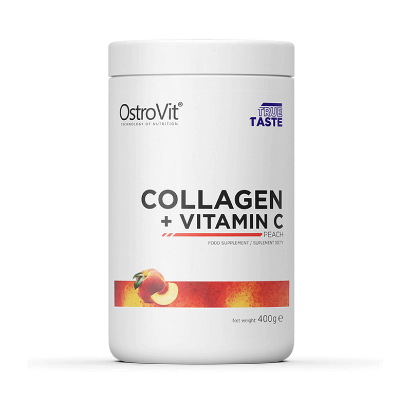 ostrovit   colagen marin + acid hialuronic + vitamina c   120 capsule Colagen + Vitamina C piersici, 400 g, OstroVit