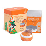 Pachet Craciun Patch-uri pentru ochi Brightening Vit-C, 60 bucati + Masca tip servetel Brightening Boom, 4 bucati, Youth Lab