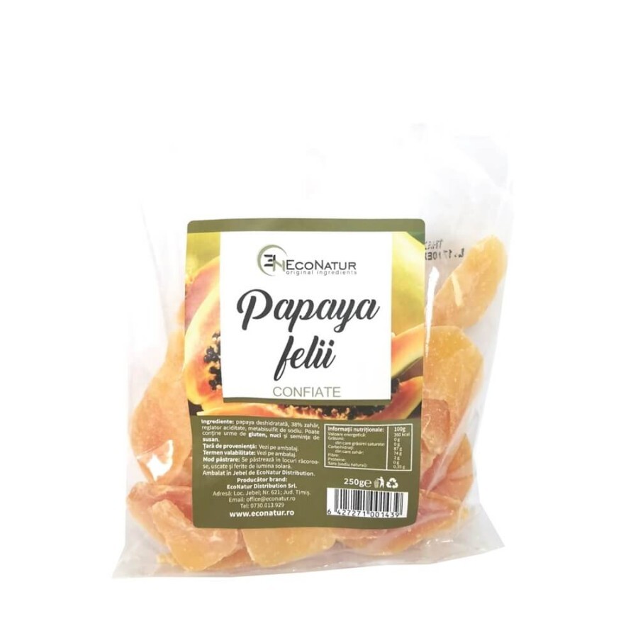 Papaya confiat, 250 g, Econatur