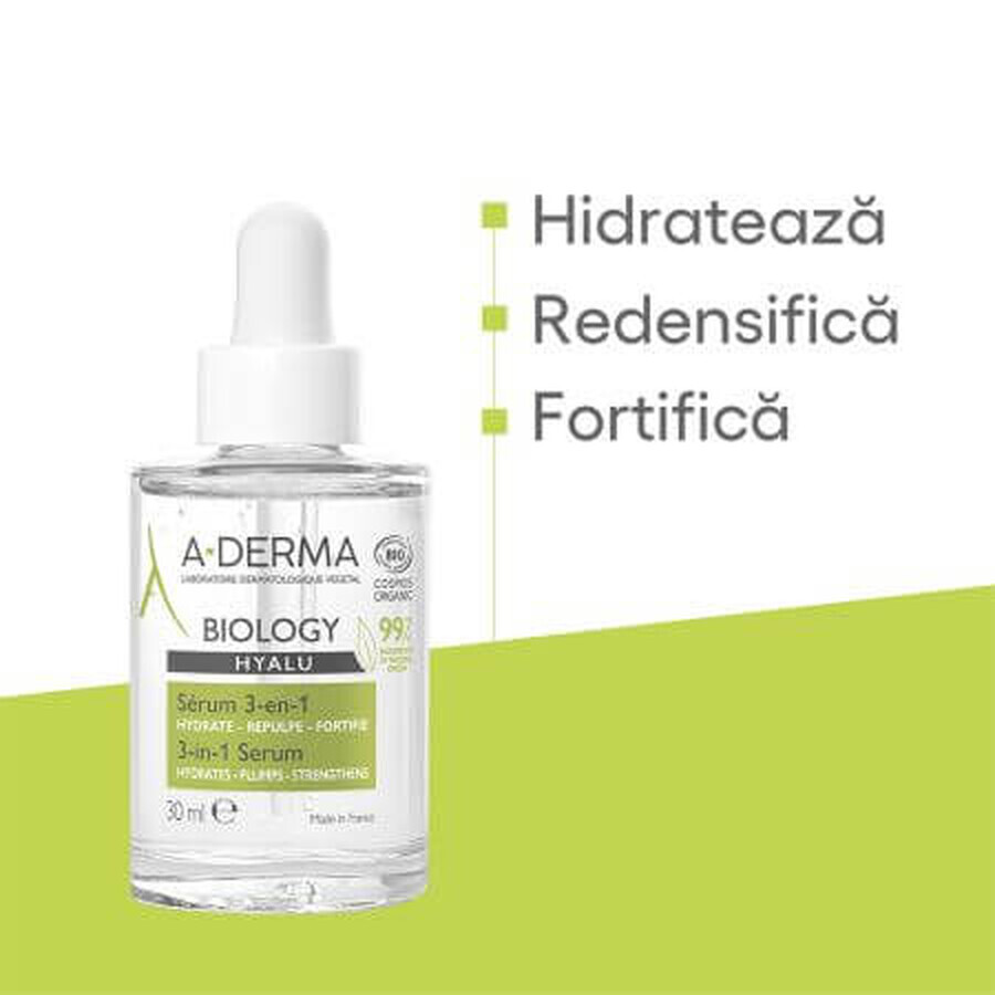 A-Derma Biology Hyalu Serum hidratant 3 in 1, 30 ml