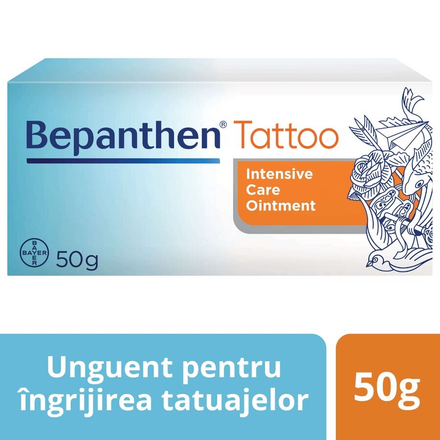 Unguent pentru ingrijirea tatuajelor Bepanthen Tattoo, 50 g, Bayer