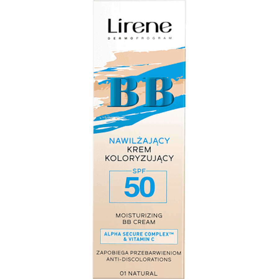 Lirene Crema BB hidratantă anti-depigmentare SPF50, 01 Natural, 30 ml