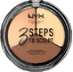 Nyx Professional MakeUp Paletă de iluminare și conturare 3 Steps to Sculpt Light 02, 15 g