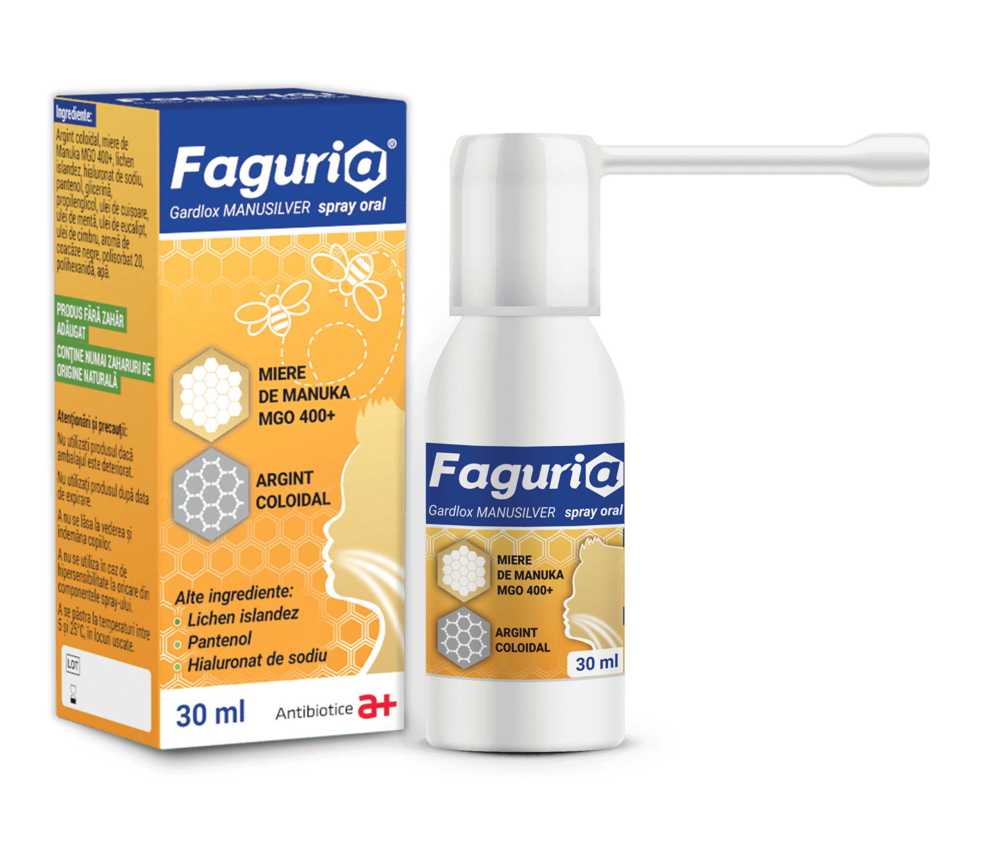 Faguria Gardlox Manusilver spray oral, 30ml, Antibiotice SA