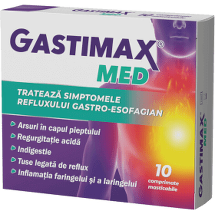 Gastimax Med, 10 comprimate masticabile, Fiterman Pharma