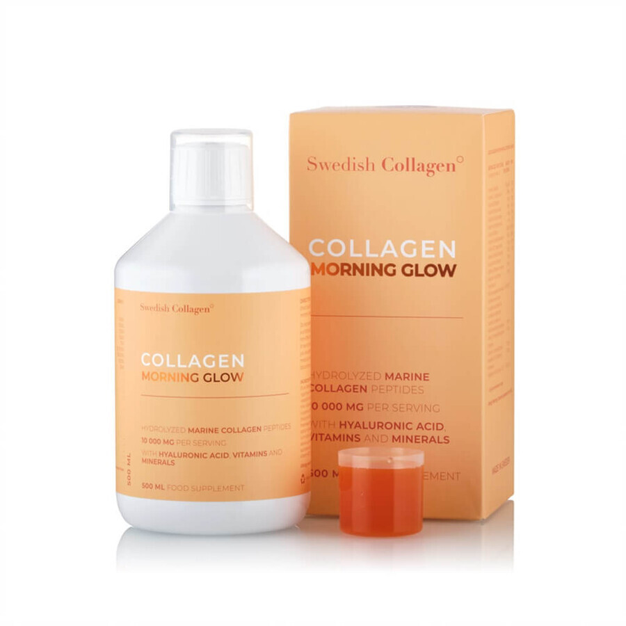 Colagen lichid cu Acid hialuronic și Vitamine Morning Glow, 500 ml, Swedish Collagen