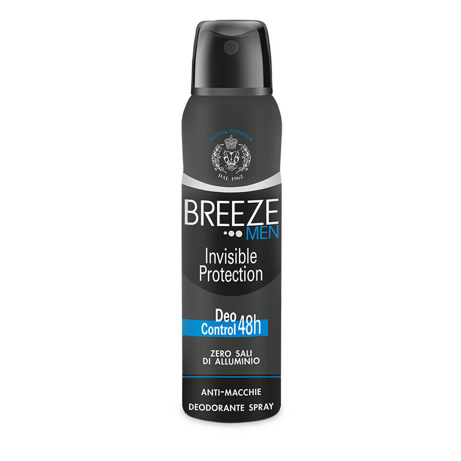 Deodorant spray fara aluminiu pentru barbati Invisible Protection Men, 150 ml, Breeze