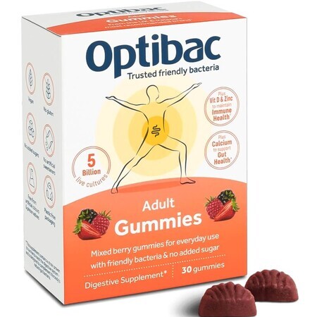 Probiotic jeleuri masticabile pentru adulti Optibac, 30 capsule, Jamieson