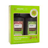 Set Sampon & Balsam cu Ulei de Macadamia si Ulei de Argan, pentru par uscat sau deteriorat, Arganicare, 400 ml x2, Biocart