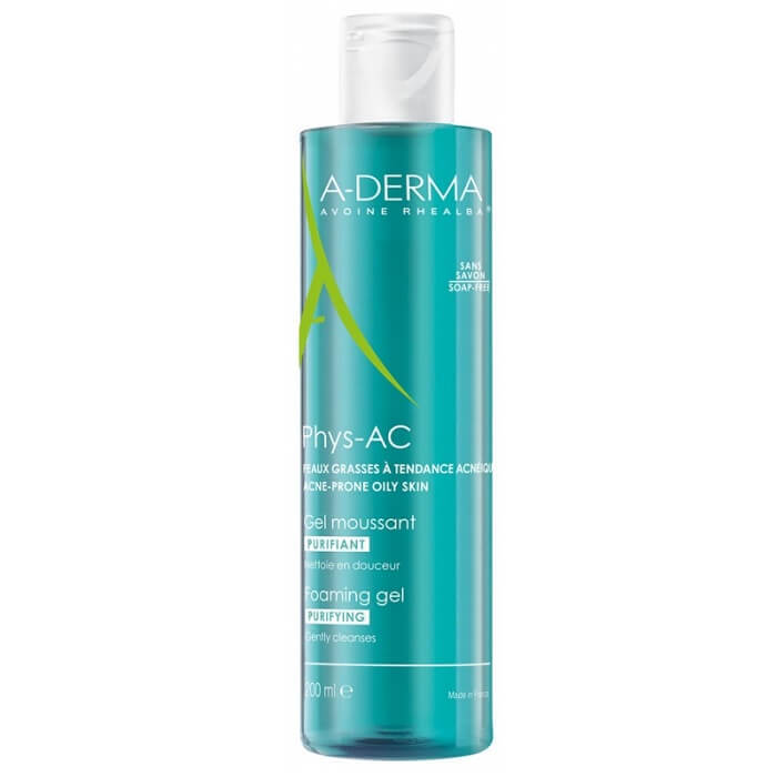 A-Derma Phys-AC Gel de curățare pentru ten cu tendinta acneica, 200 ml