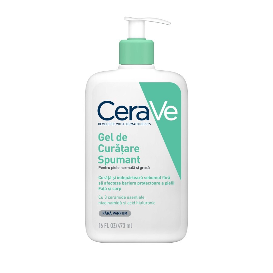 Gel de curățare spumant pentru piele normal-grasă, 473 ml, CeraVe recenzii