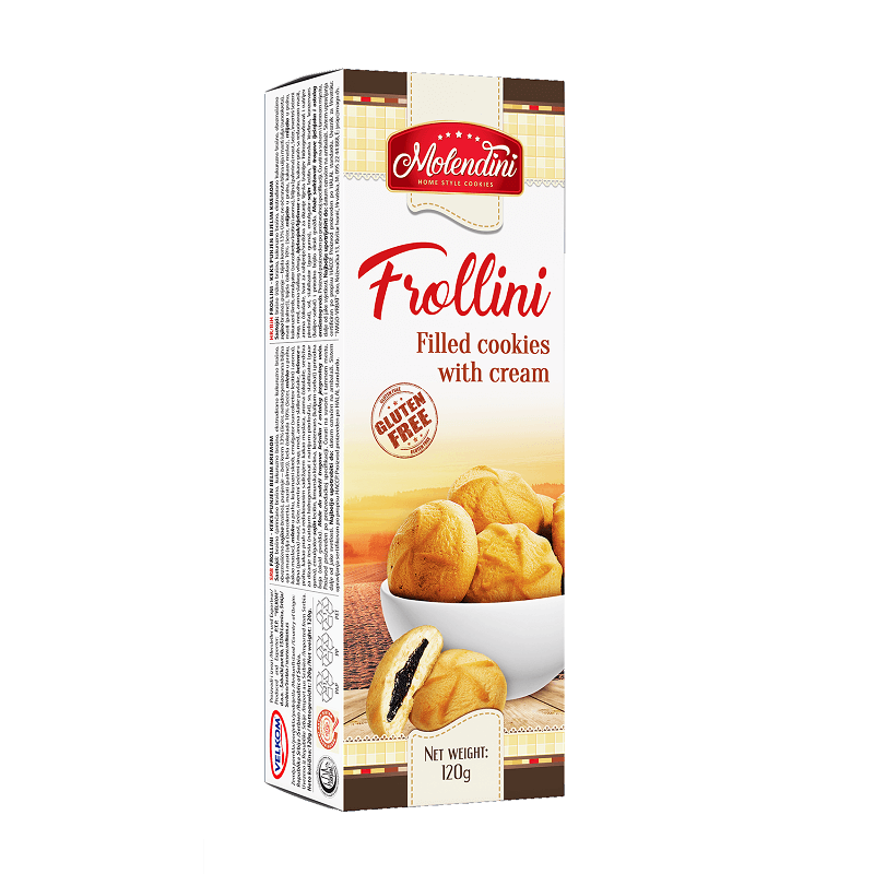 Fursecuri uscate cu crema Frollini, 120 g, Molendini