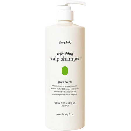 Sampon hipoalergenic Green Breeze Refreshing Scalp, 500 ml, Simplyo