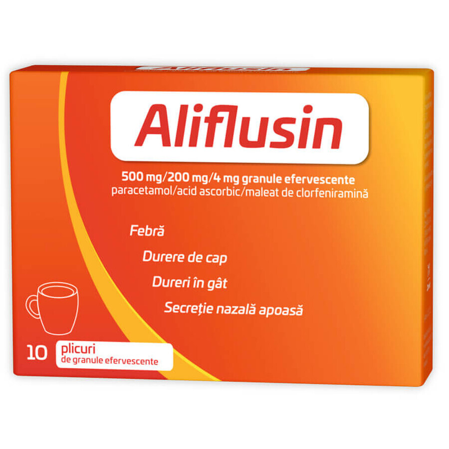 Aliflusin 500 mg/200 mg/4 mg X 10 plicuri granule efervescente, Zdrovit