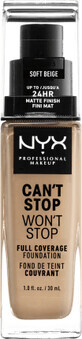 Nyx Professional MAKEUP Fond de ten Can&#39;t Stop Won&#39;t Stop 7.5 Soft Beige, 30 ml
