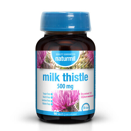 Milk Thistle, 500 mg, 90 tablete, Naturmill